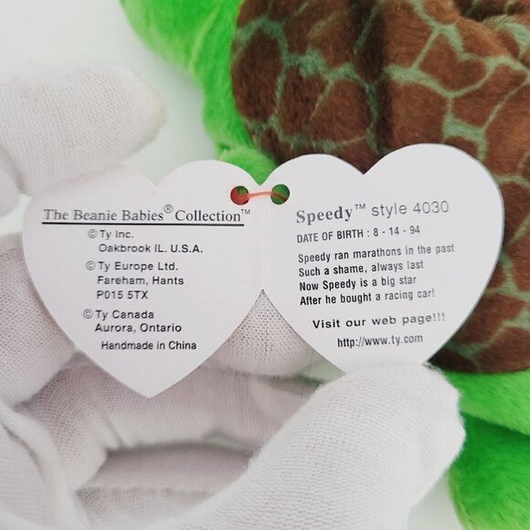 Ty Beanie Baby SPEEDY TURTLE 4th Gen 1993 PVC Pellets 4030 TRUSTED SELLER NWT - Picture 10 of 13